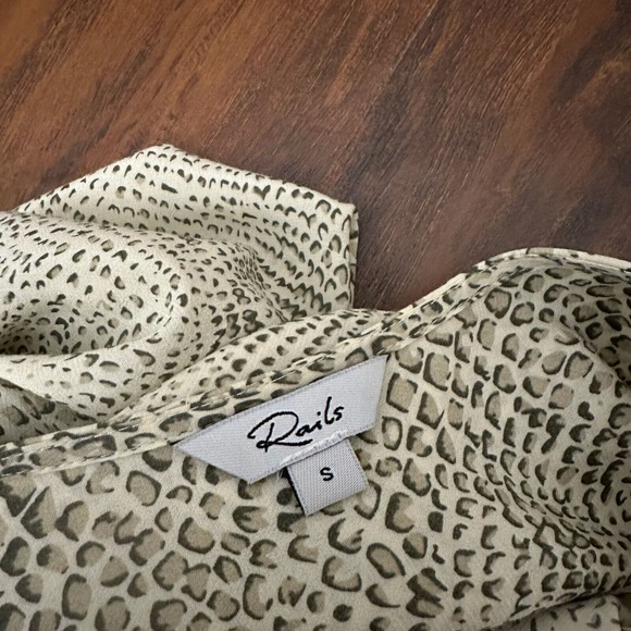 RAILS Hillary Snakeskin-Print Surplice Top Faux Wrap in Cream - Picture 10 of 13